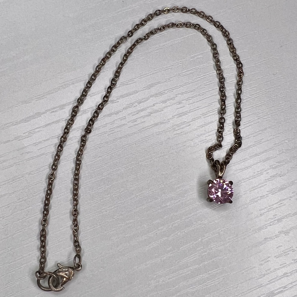 Pink Crystal Necklace Short Chain Choker Like Rose Gold Color